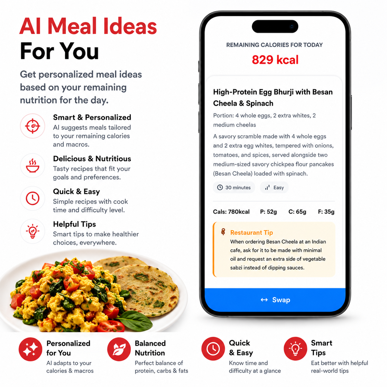 AI Meal Idea - Instant Goal-Aligned Meal Recommendations for Remaining Macros
